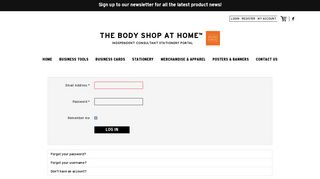 Login - The Body Shop At Home ™ Independent Consultant Stationery ...