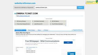 zimbra.tc3net.com at WI. Zimbra Web Client Sign In - Website Informer