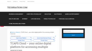 TCAPS Cloud – your online digital platform for accessing multiple ...