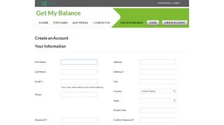 Get My Balance - Register Card