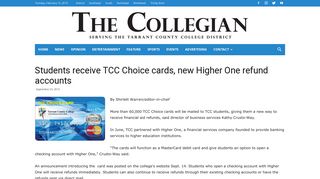 Students receive TCC Choice cards, new Higher One refund accounts ...