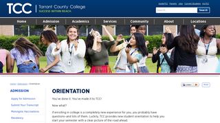 Orientation - Tarrant County College