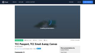 TCC Passport, TCC Email & Canvas - Prezi