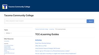 TCC eLearning Guides | Tacoma Community College