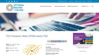 TCC Presents: When STEM meets TED - Jan 17, 2019 - – Ottawa ...
