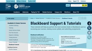 Blackboard Tutorials | TCC -