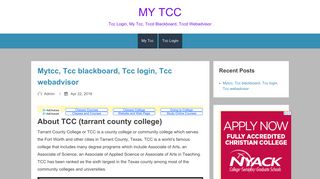 Mytcc, Tcc blackboard, Tcc login, Tcc webadvisor