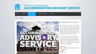 Student accommodation Trinity College Dublin. Landlords Information.