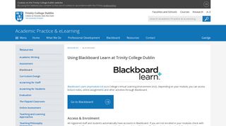 Blackboard - Academic Practice & eLearning - Trinity College Dublin