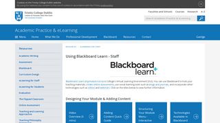 Using Blackboard Learn - Staff - Trinity College Dublin