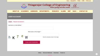 User account | Thiagarajar College of Engineering