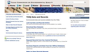 TCEQ Data and Records - TCEQ - www.tceq.texas.gov