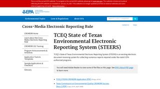 TCEQ State of Texas Environmental Electronic Reporting System ...