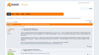 Can't sign into TCFbank.com - Avast WEBforum