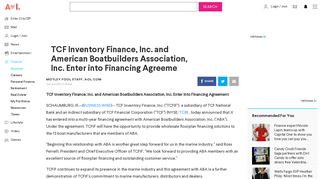 TCF Inventory Finance, Inc. and American Boatbuilders Association ...
