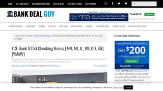 TCF Bank $250 Checking Bonus - Bank Deal Guy