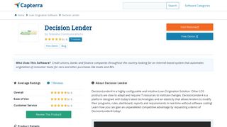 Decision Lender Reviews and Pricing - 2019 - Capterra