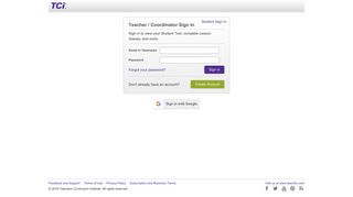 TeachTCI: Teacher Sign-In