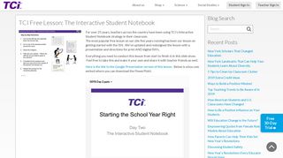 TCI Free Lesson: The Interactive Student Notebook - TCI