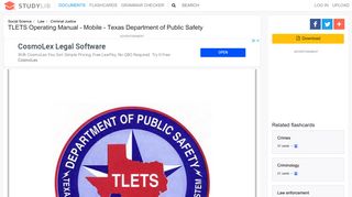 TLETS Operating Manual - Mobile - Texas Department of Public Safety