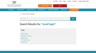 email login | Search Results | Technical College of the LowCountry