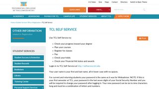 TCL Self Service | Technical College of the LowCountry
