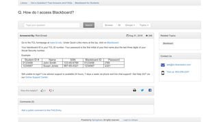 How do I access Blackboard? - Got a Question? Fast Answers and FAQs