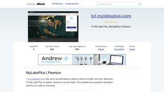 Tcl.mylabsplus.com website. MyLabsPlus | Pearson.