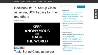 Hackbook #197. Set up Cisco as server, SOP bypass for Flash and ...