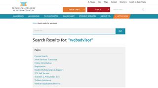 webadvisor | Search Results | Technical College of the LowCountry