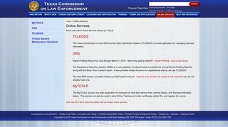 Online Services | Texas Commission on Law Enforcement - tcole