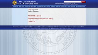 Online Services | Texas Commission on Law Enforcement - tcole