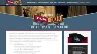 TCM Backlot: Homepage