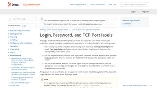 Login, Password, and TCP Port labels - Documentation for Remedy ...