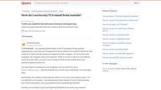 How to access my TCS email from outside - Quora