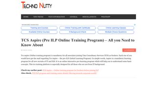 TCS Aspire (Pre ILP Online Training Program) - All you Need to Know ...