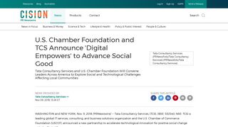 U.S. Chamber Foundation and TCS Announce 'Digital Empowers' to ...