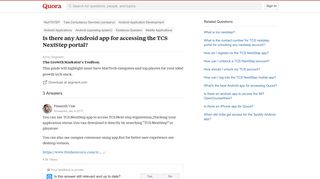 Is there any Android app for accessing the TCS NextStep portal ...