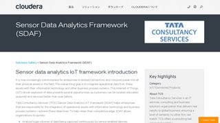 Sensor Data Analytics Framework (SDAF) | Cloudera