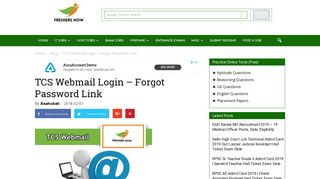 TCS Webmail Login - Forgot Password Link - FreshersNow.Com