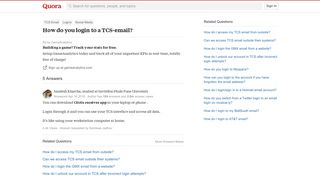 How to login to a TCS-email - Quora