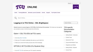 Logging in to TCU Online – D2L Brightspace - Texas Christian University