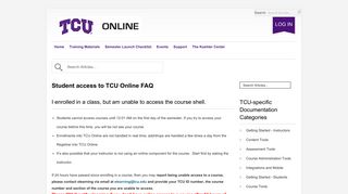 Student access to TCU Online FAQ - Texas Christian University