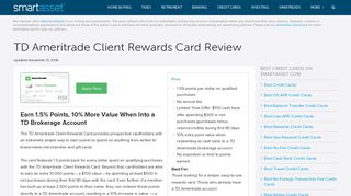 TD Ameritrade Client Rewards Card Review | SmartAsset.com