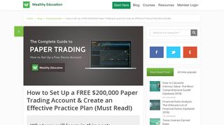 How to Setup a Thinkorswim Paper Trading Account (Updated 2018)