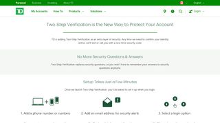 Two-Step Verification - TD Bank