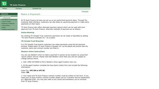TD Auto Finance - Consumer - My Account - Payments
