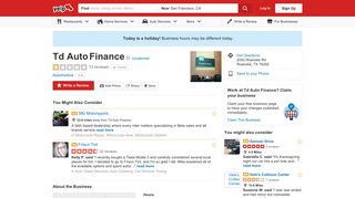 Td Auto Finance - 11 Reviews - Automotive - 2050 Roanoke Rd ...