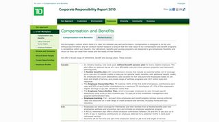 TD Employee Compensation and Benefits - TD Bank