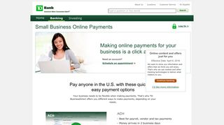 Small Business Online Bill Pay, ACH & Wire Transfers | TD Bank